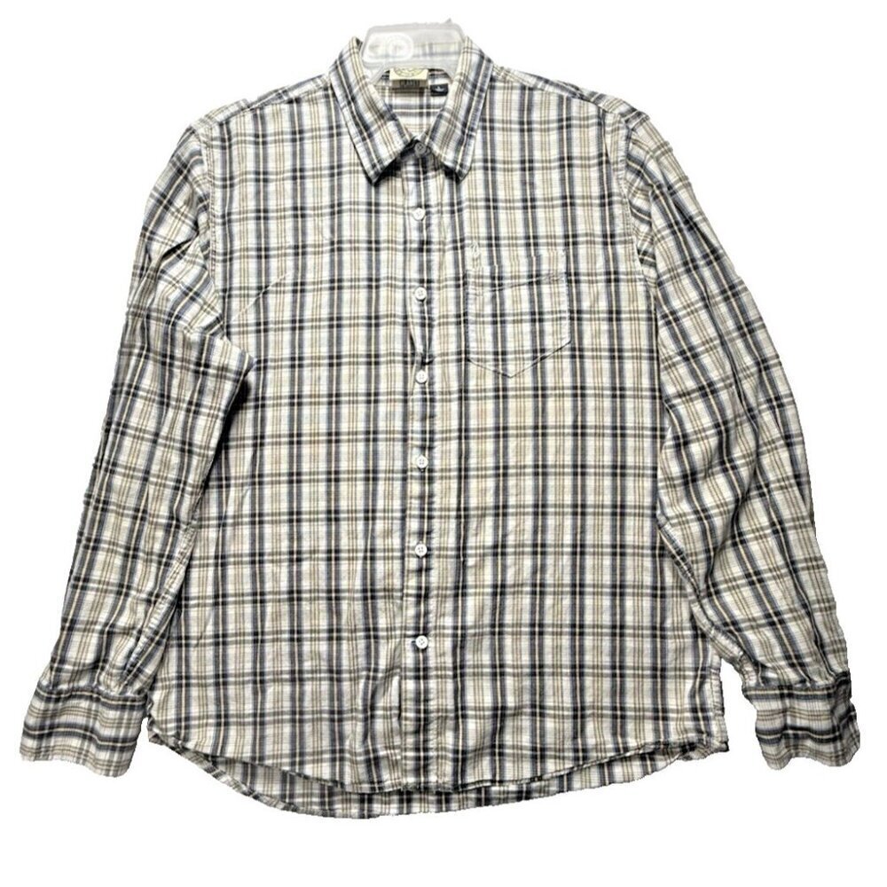Vtg Volcom Button Up Men Casual Shirt Sz L Multicolor Plaid 100% Organic Cotton